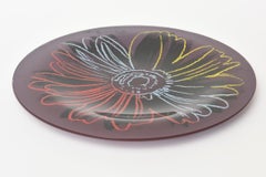 Piatto a fiori in vetro Rosenthal vintage, caricatore disegnato dopo Andy Warhol