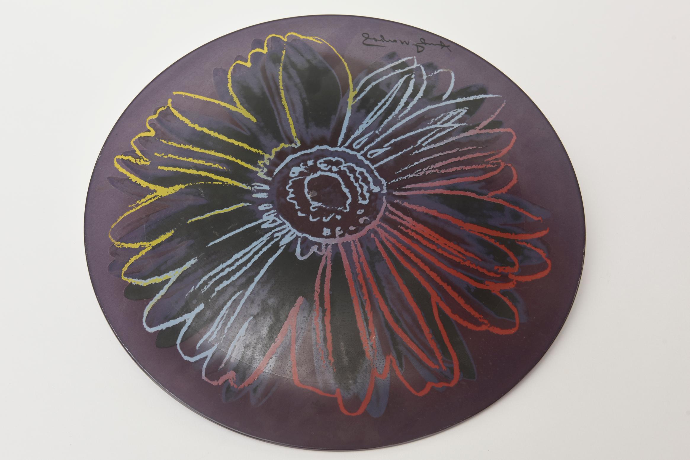 Late 20th Century Rosenthal Glass Flower Plate or Charger Designed After Andy Warhol Barware For Sale