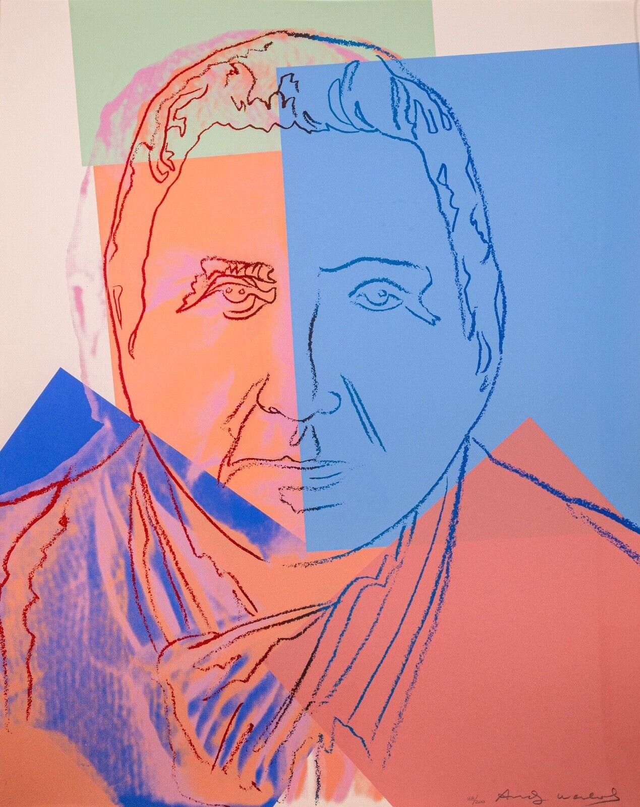 A screenprint in colors on Lenox Museum Board, titled “Gertrude Stein” by Andy Warhol. Hand signed in pencil on the bottom right with an annotation of 168/200. Blindstamp bottom left corner. Published by Rupert Jasen Smith and co-published by Ronald