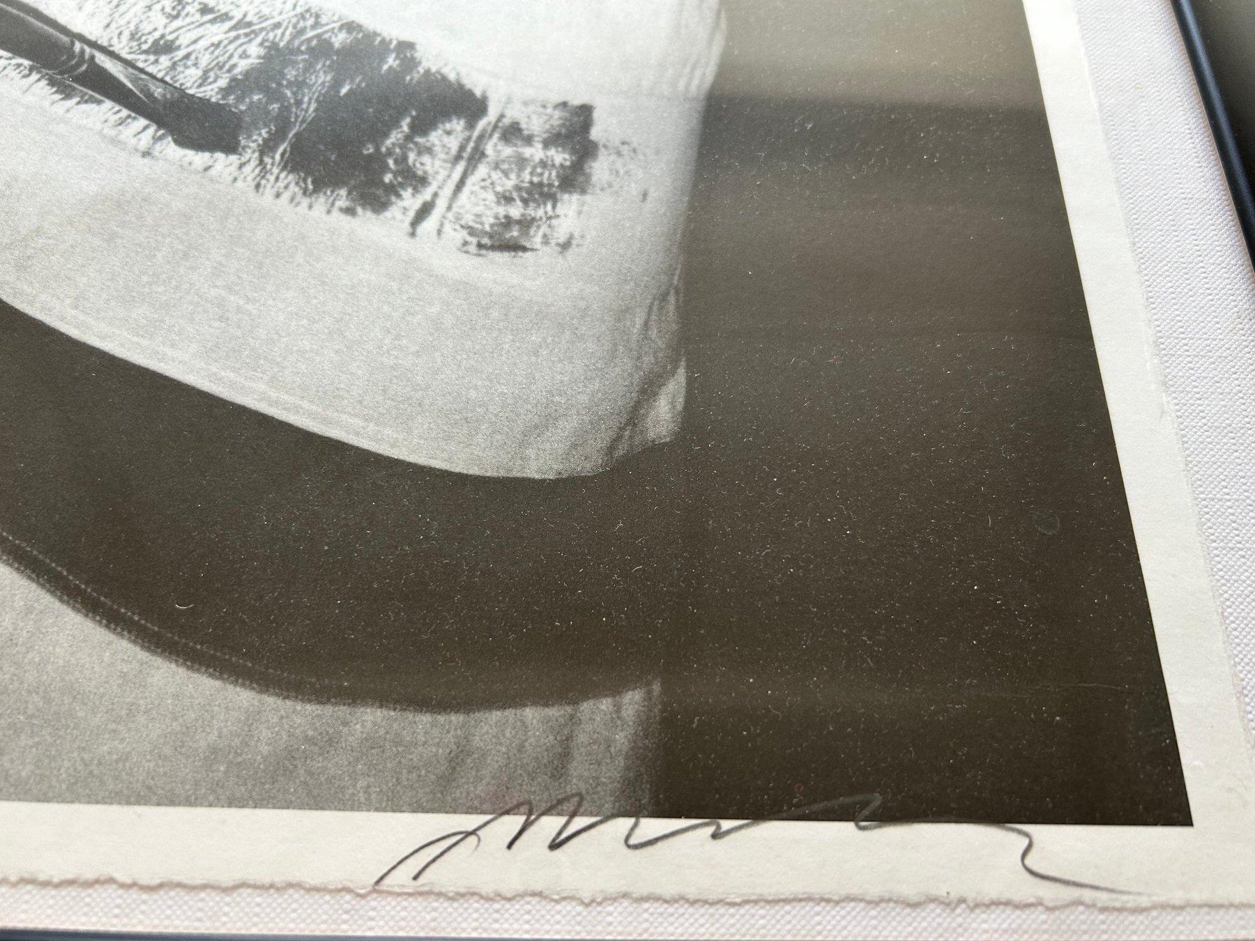 Andy Warhol in American Flag By Christopher Makos In Excellent Condition For Sale In New York, NY