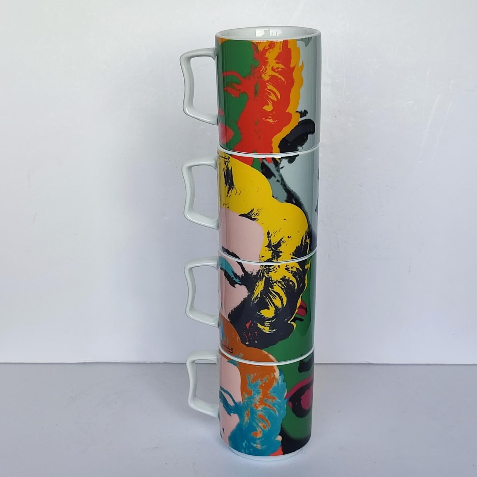 Andy Warhol Marilyn Monroe Rosenthal Studio Line Stacking Mug Set, FREE SHIPPING 2