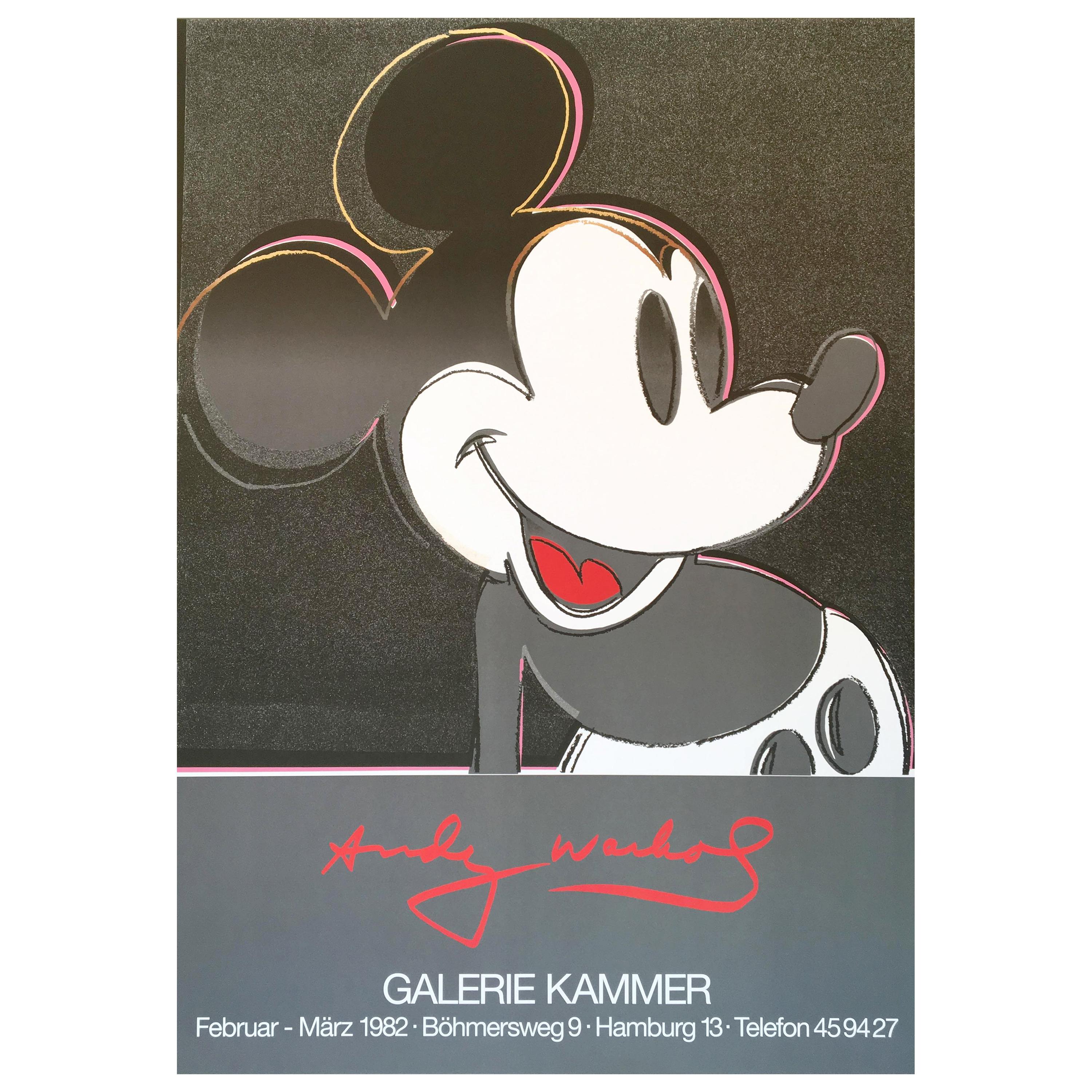 Andy Warhol 
Mickey / Galerie Kammer
 Rare Original 1982 Poster Print For Sale