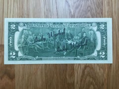 Andy warhol hand signed 2 USD dollar . 1976