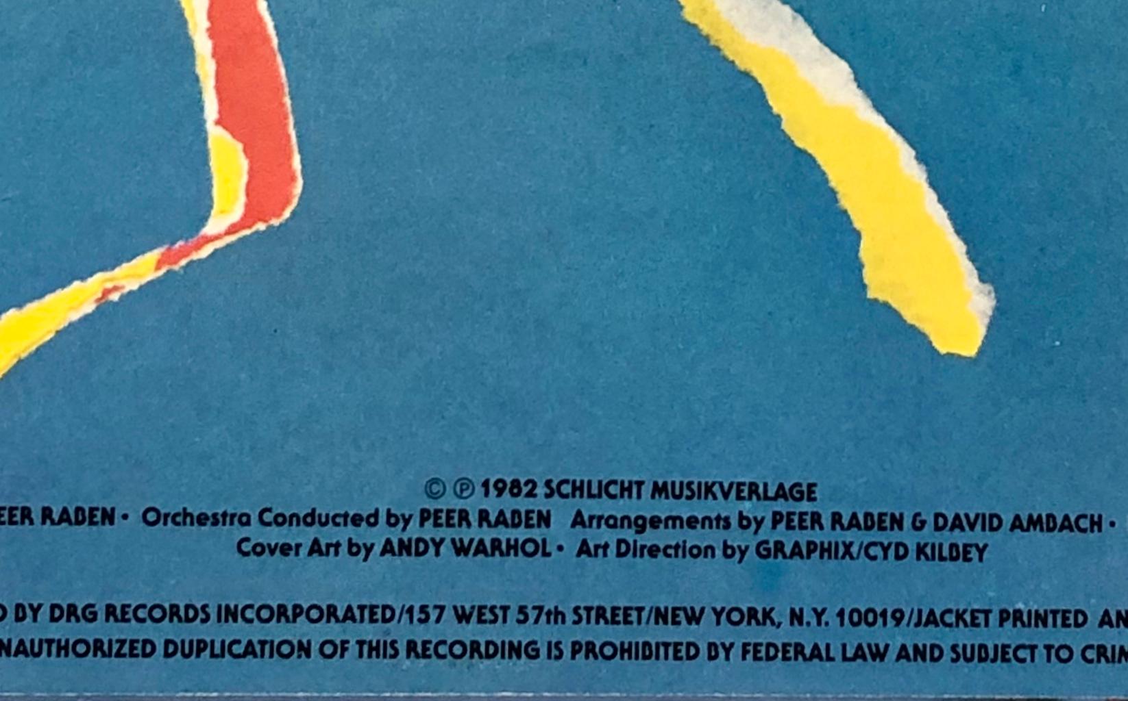 1982 1. Pressung, Querelle-Vinylalbum mit Original-Coverart von Andy Warhol. Raisonner Katalog: Paul Marechal: Andy Warhol, The Complete Commissioned Record Covers. 

Umschlag: Offsetdruck von Warhols Originalsiebdruck aus demselben Jahr. 
12 x 12