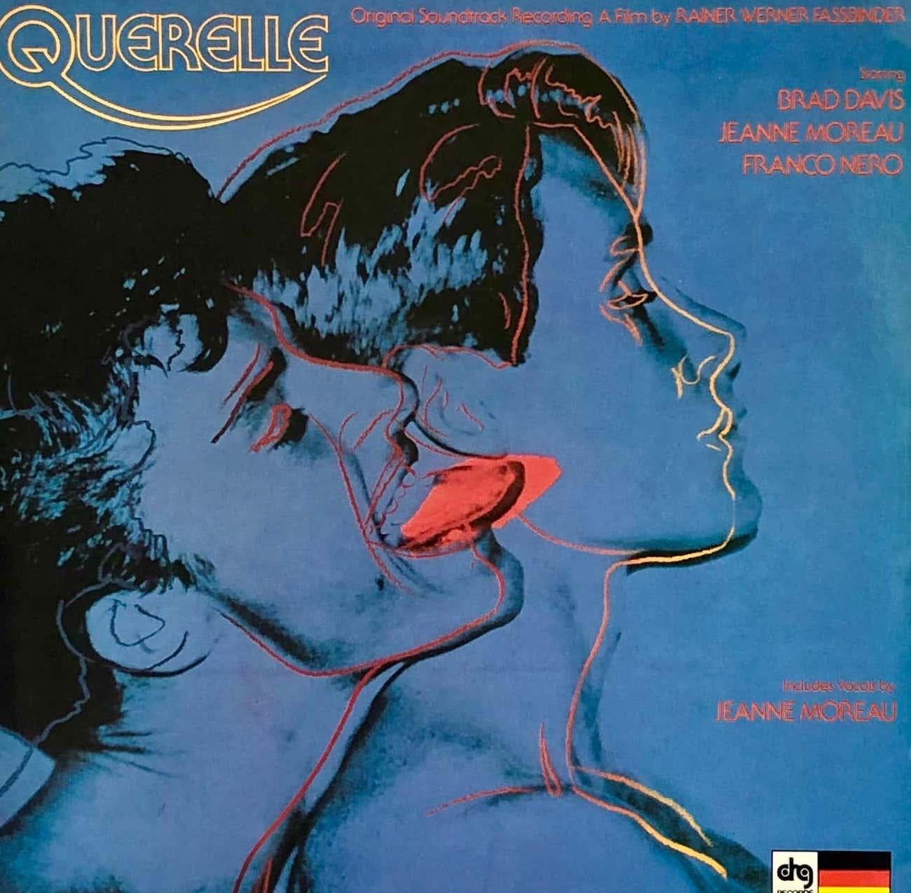 1982 1st pressing, Querelle vinyl album featuring Original Cover Art by Andy Warhol. Catalogue Raisonne: Paul Marechal: Andy Warhol, The Complete Commissioned Record Covers. 

Cover: Off-set print of Warhol's original screen print from the same