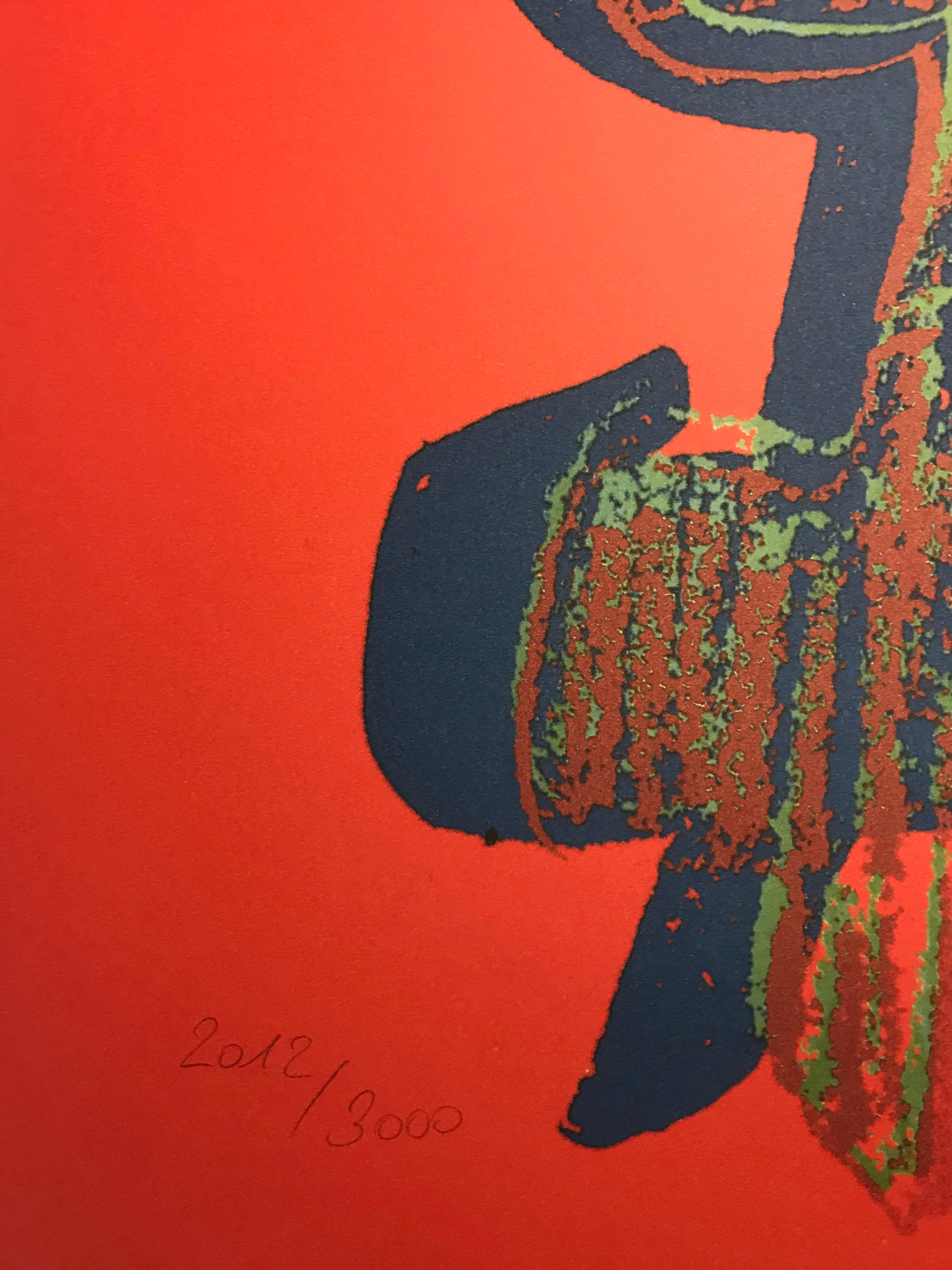 Granolithography Dollar sign in red Andy warhol 1986 2
