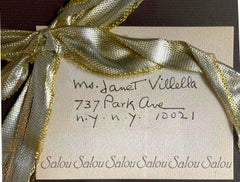 Love, Andy Warhol (unique hand signed, inscribed and framed card with ribbon)