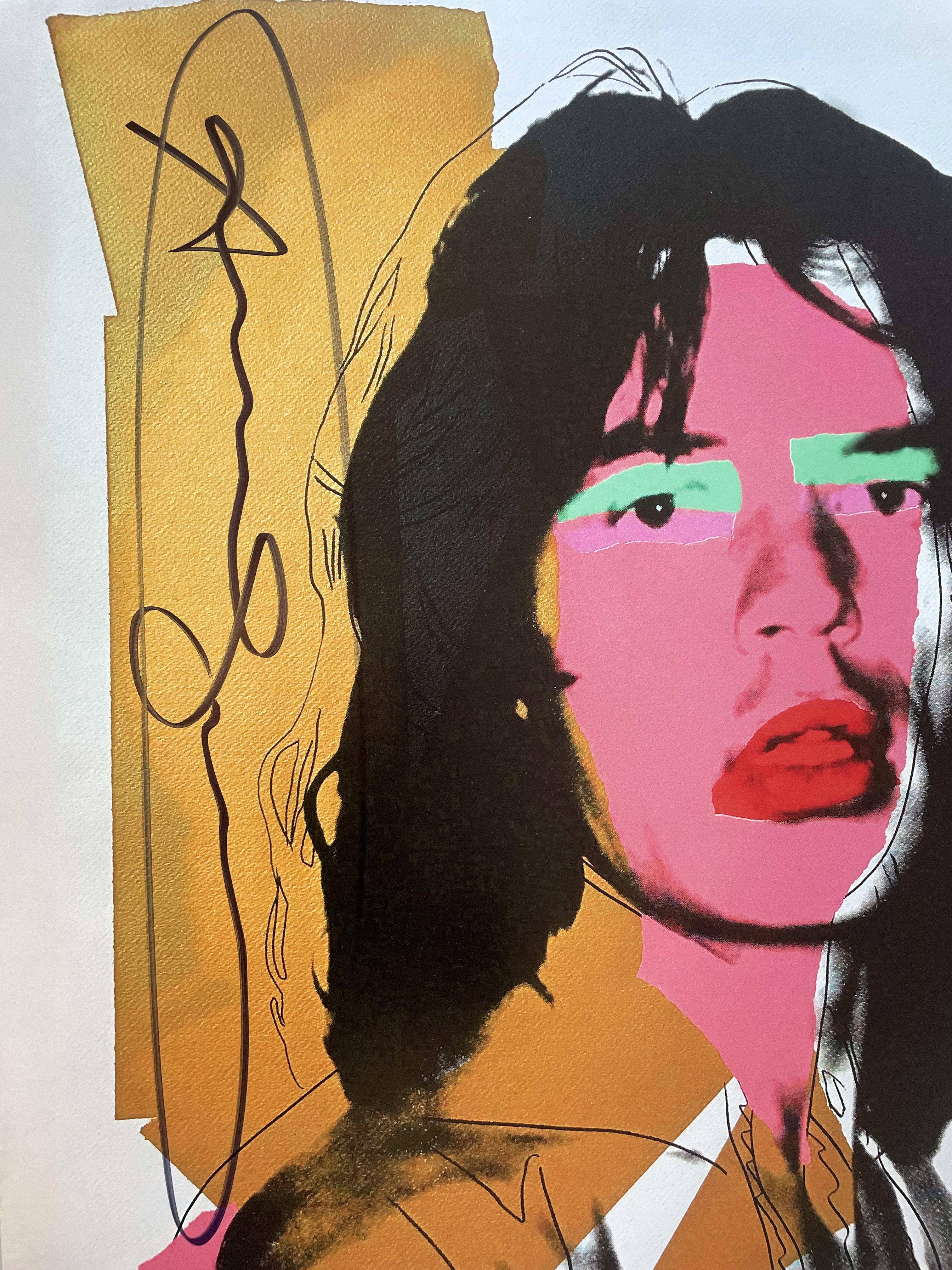 Poster da serigrafia originale 
Poster after an original silkscreen 
cm 100 x 70

Firma sul fronte: Andy Warhol e Mick Jagger 
Signed on the front: Andy Warhol and Mick Jagger

Poster originale autorizzato dalla Andy Warhol Estate. Dall’originale,