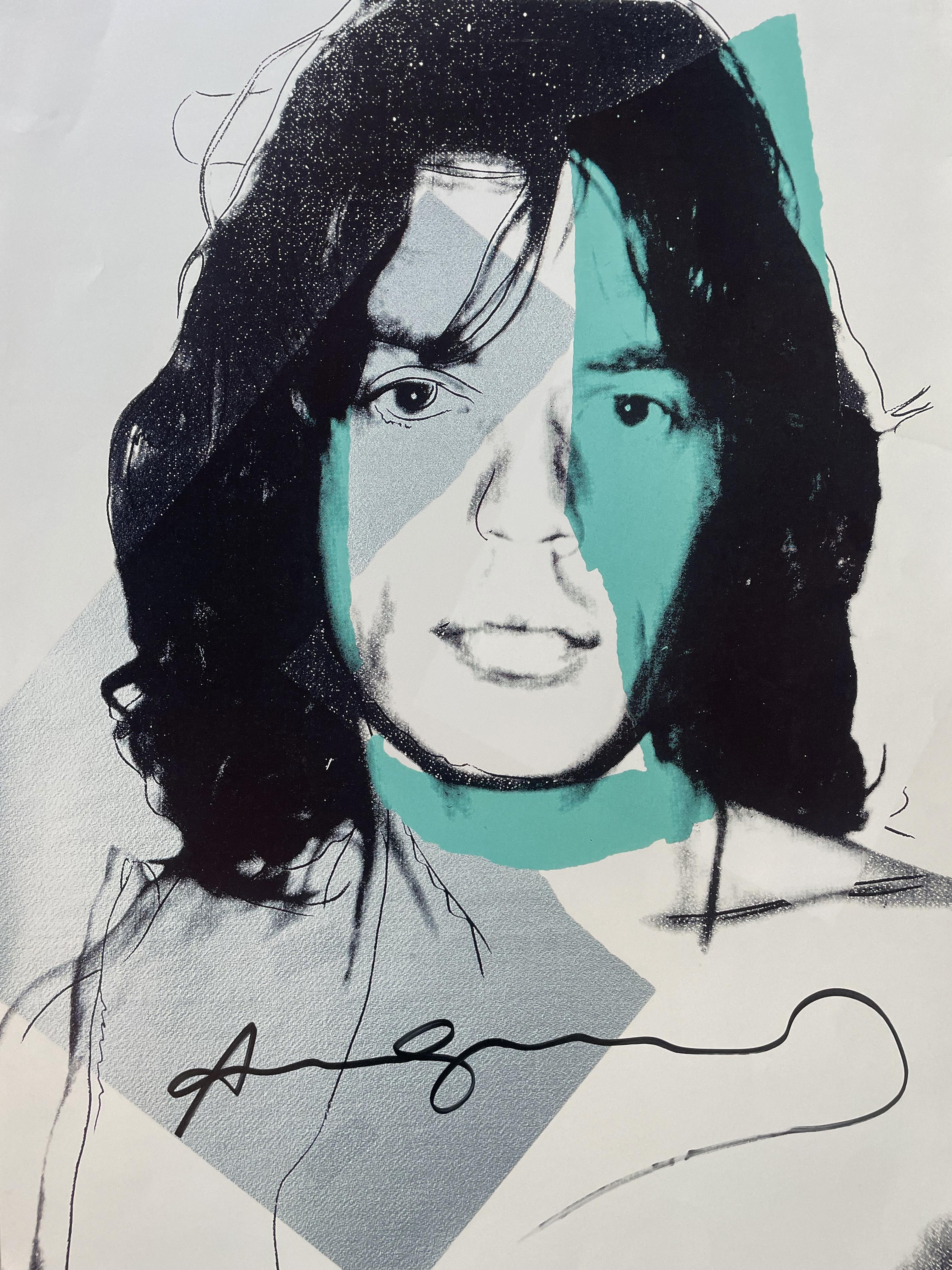 Poster da serigrafia originale 
Poster after an original silkscreen 
cm 90 x 60

Firma sul fronte: Andy Warhol e Mick Jagger 
Signed on the front: Andy Warhol and Mick Jagger

Poster originale autorizzato dalla Andy Warhol Estate. Dall’originale,