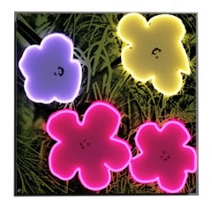 Neon Flowers lighted Wall Hanging/Sign