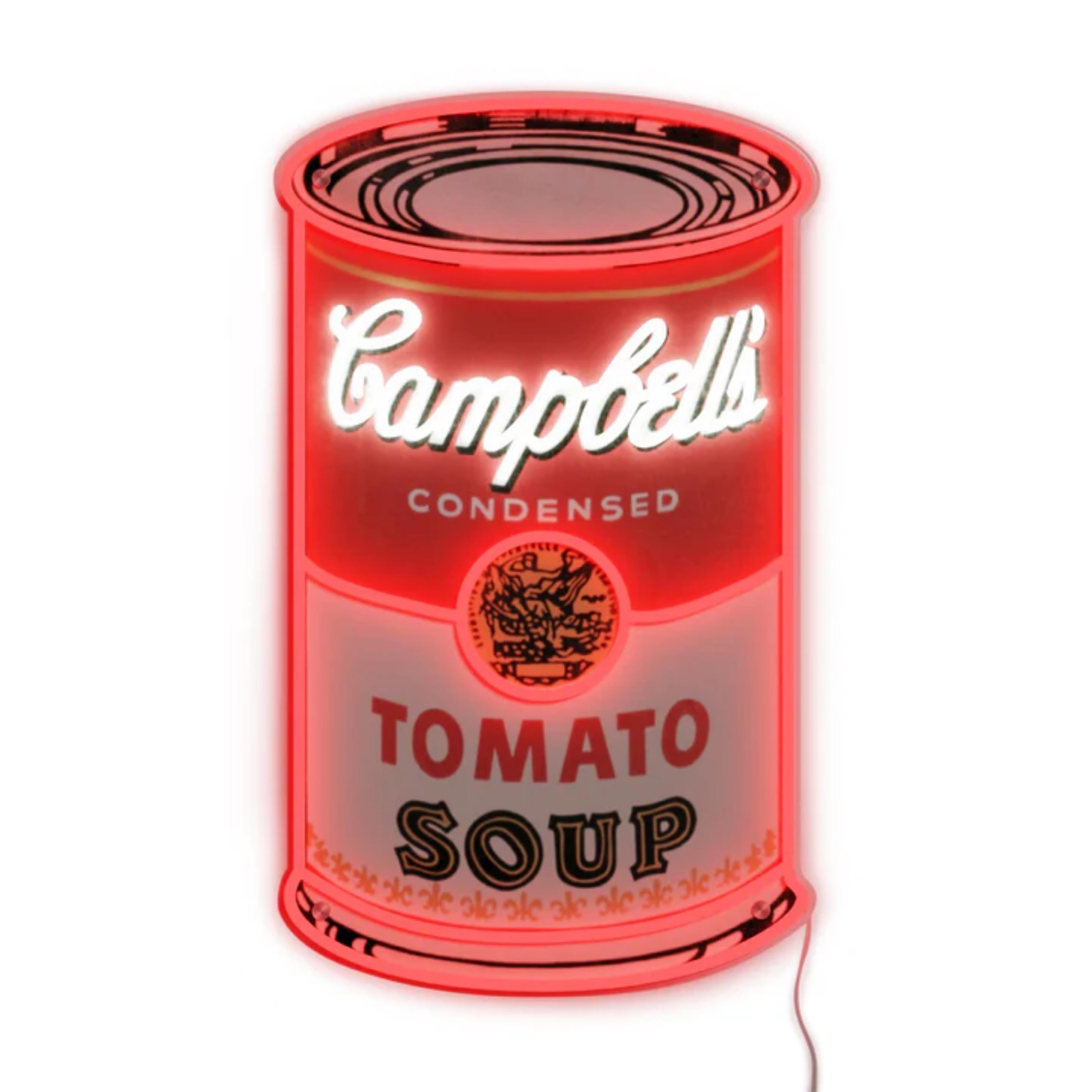 Gelbes neonfarbenes Campbell's Soup Can-Wandschild, limitierte Auflage 500 Stück  – Art von Andy Warhol