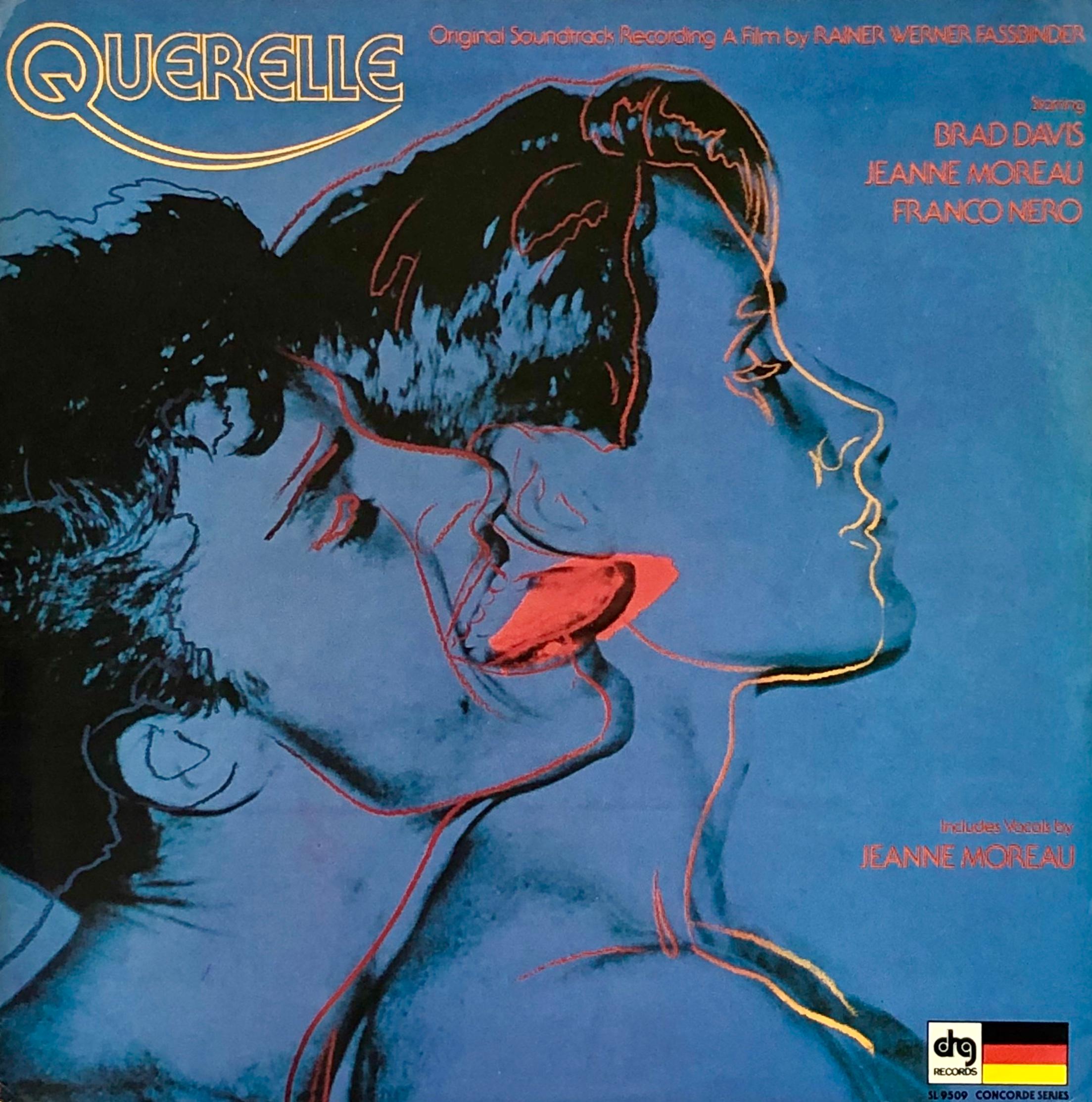 1982 1st pressing, Querelle vinyl album featuring Original Cover Art by Andy Warhol. Catalogue Raisonne: Paul Marechal: Andy Warhol, The Complete Commissioned Record Covers. 

Cover: Off-set print of Warhol's original screen print from the same