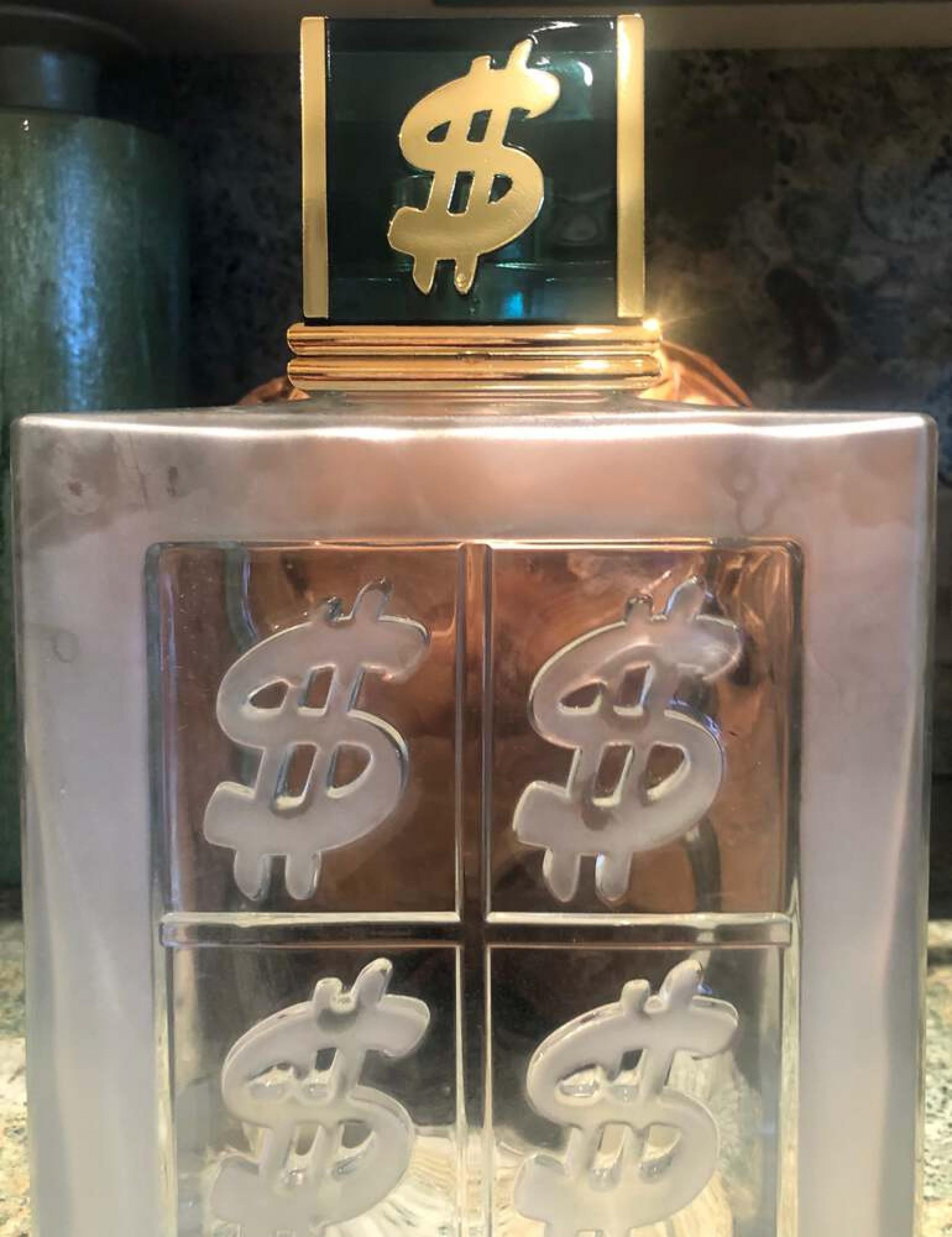 20th Century Andy Warhol Modern Oversized Dollar Sign Design Glass Display Bottles For Sale
