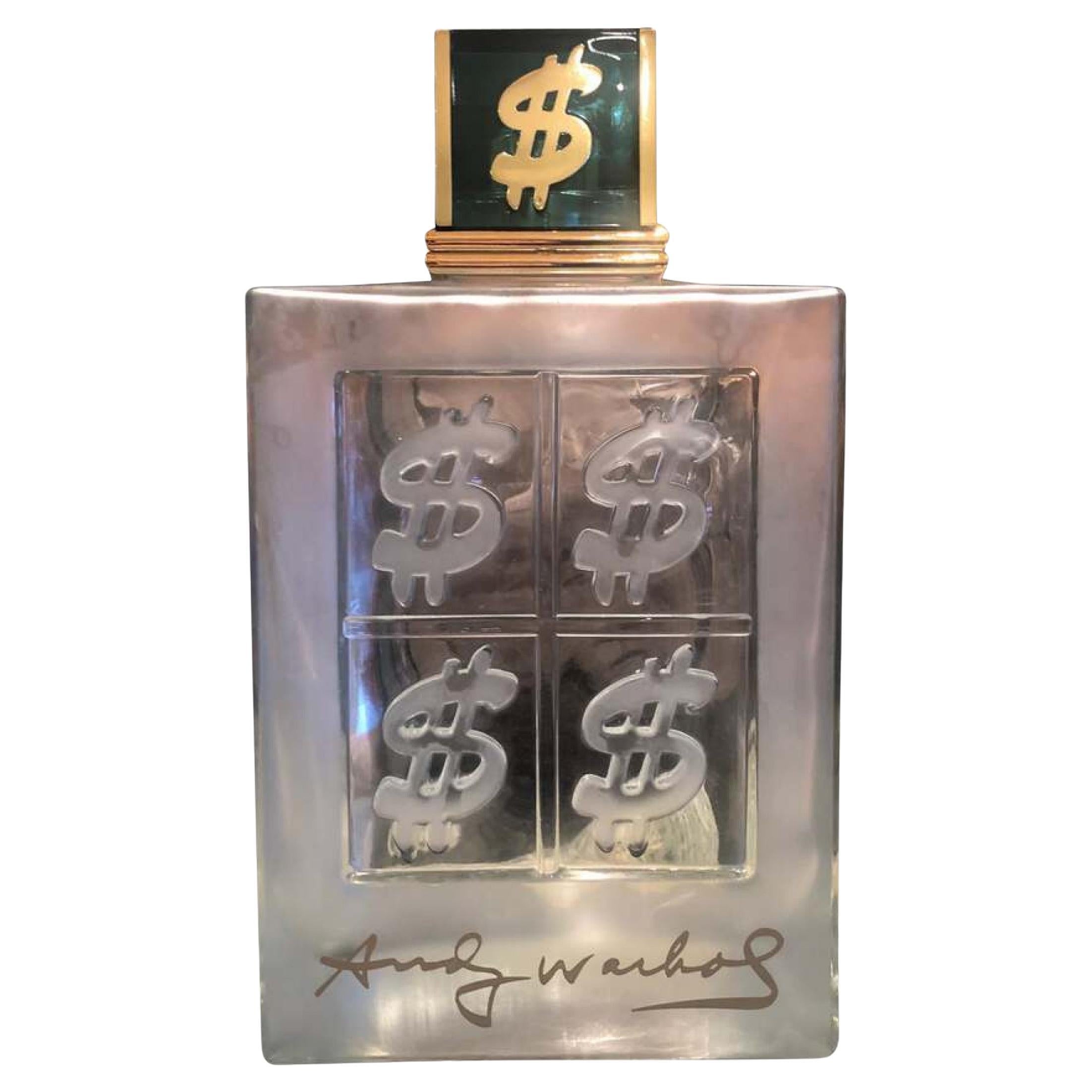 Andy Warhol - Vitrine en verre moderne surdimensionnée à motif de bannière pour dollars