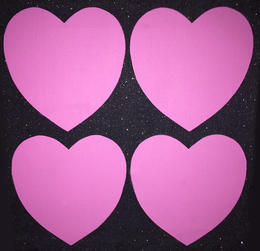 Andy Warhol Abstract Painting - Four Hearts Painting