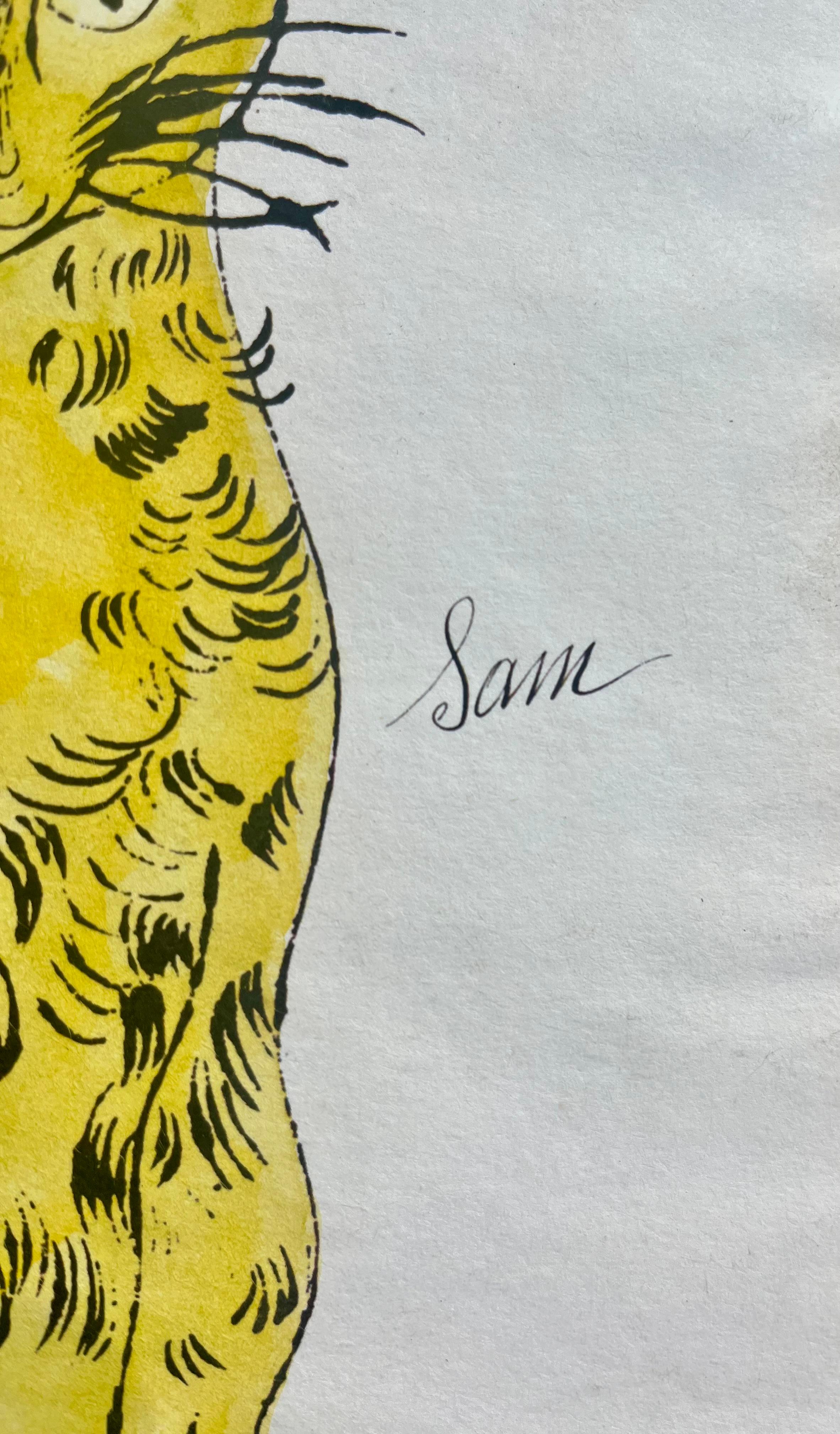 Sam die Katze Prototyp-Studie (Beige), Abstract Painting, von Andy Warhol