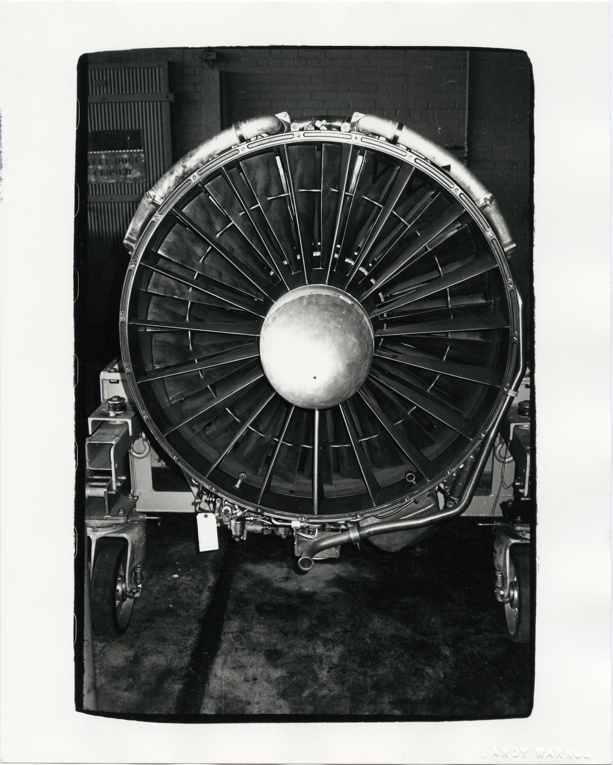 Andy Warhol Black and White Photograph - Airplane Engine