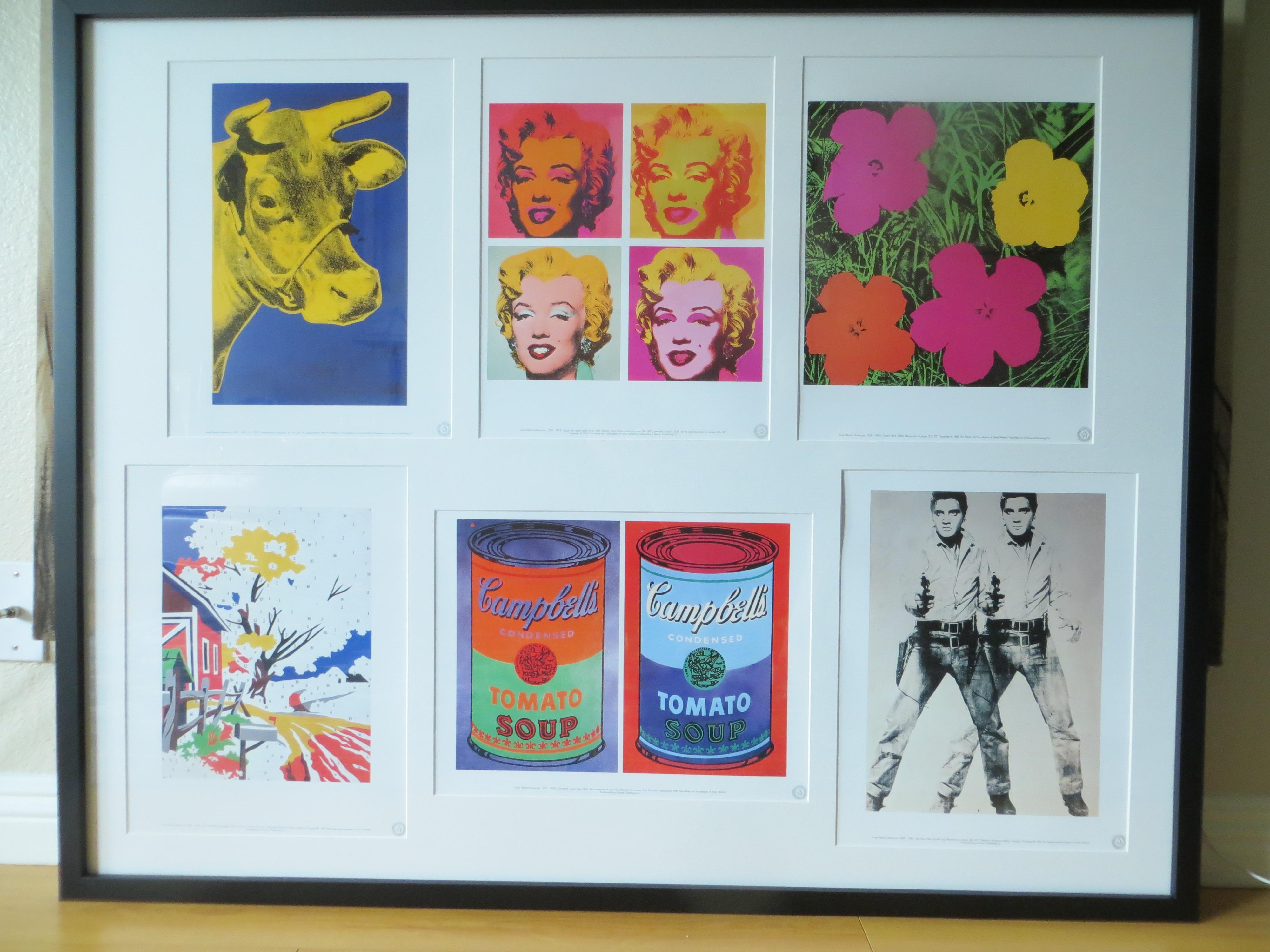 Andy Warhol Pop Art A Portfolio of Six Works art prints for sale. 
Custom Framed by a professional Framer.
Published by Te Neues publishing company, the portfolio with the ISBN 3-8238-8022-5. With a copyright date of 1989 and with permission by The