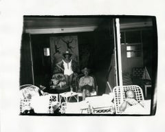 Andy Warhol and Ina Ginsburg at the Beverly Hills Hotel Pool Cabanas