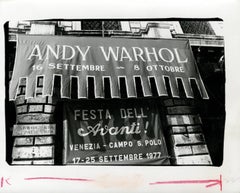 Vintage Andy Warhol Exhibition Banner Photograph, Venice, Italy, 1977