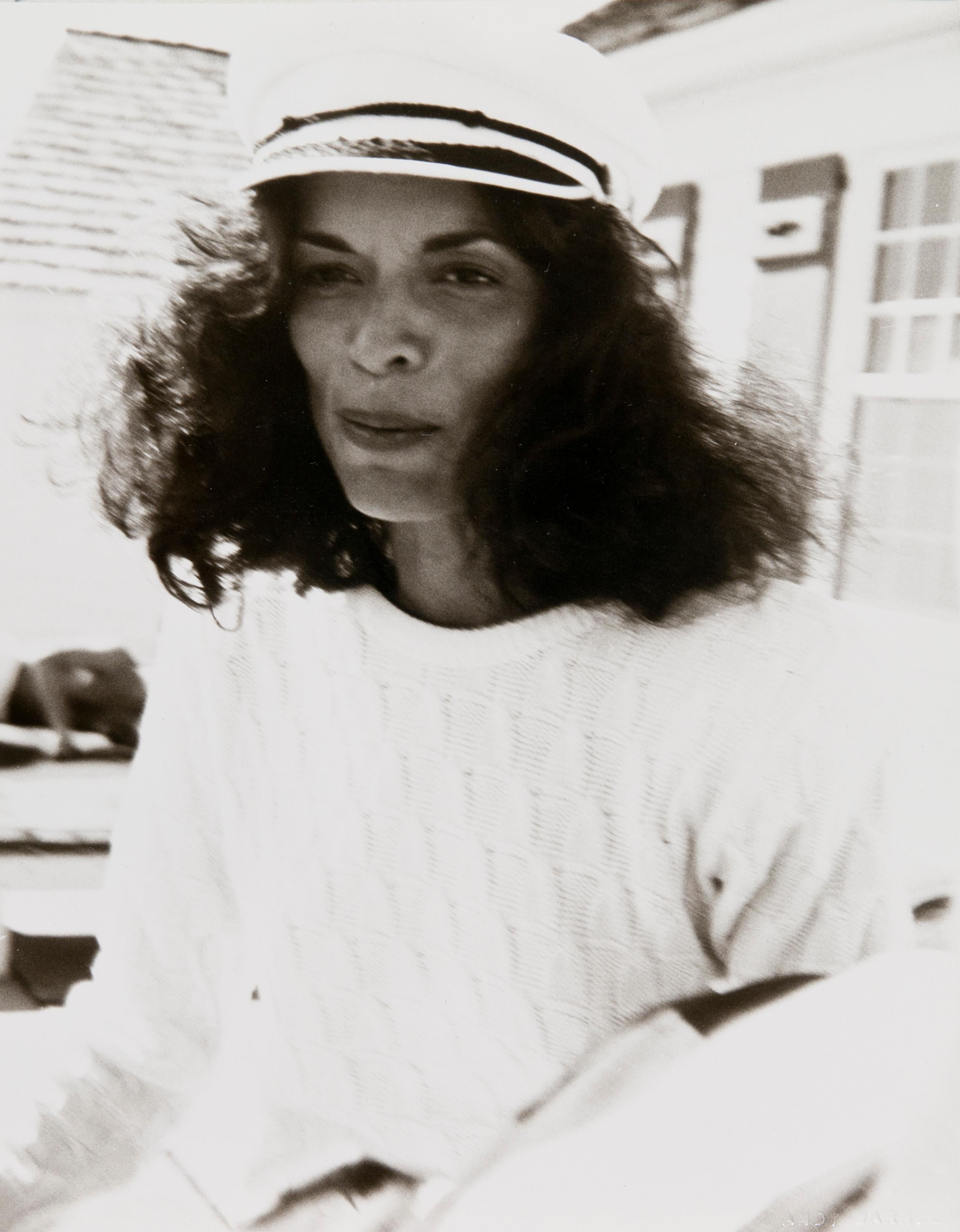 Andy Warhol Black and White Photograph - Bianca Jagger in Montauk
