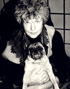 Vintage Andy Warhol, Photograph of Brigid Berlin with Pug, 1986