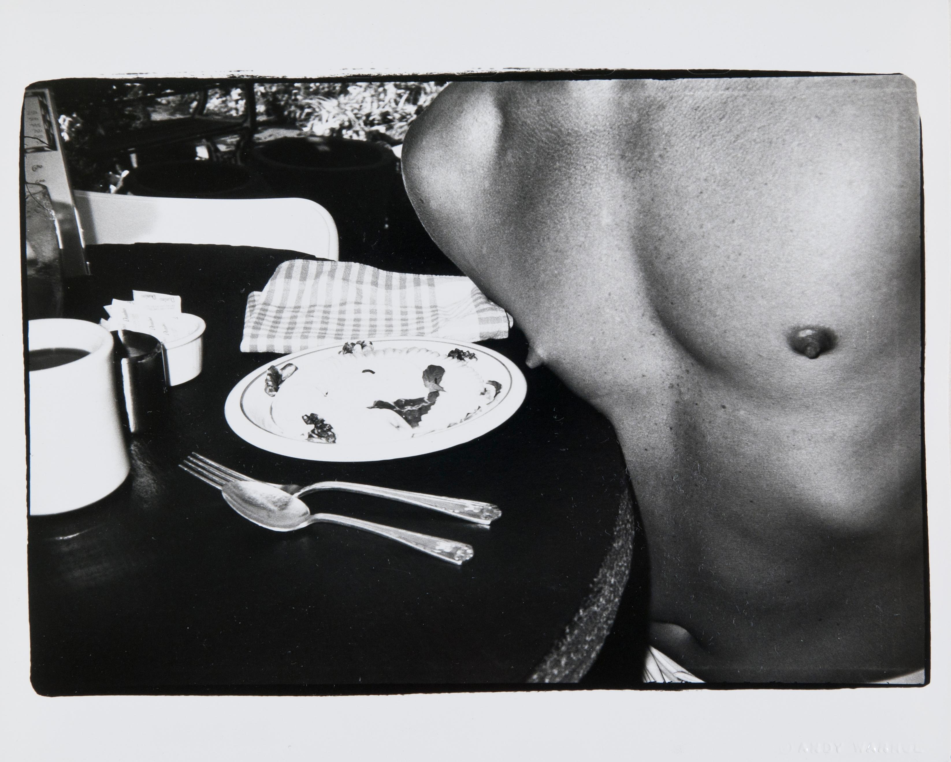 Andy Warhol Black and White Photograph - Photograph of Christopher Makos (Man's Chest)