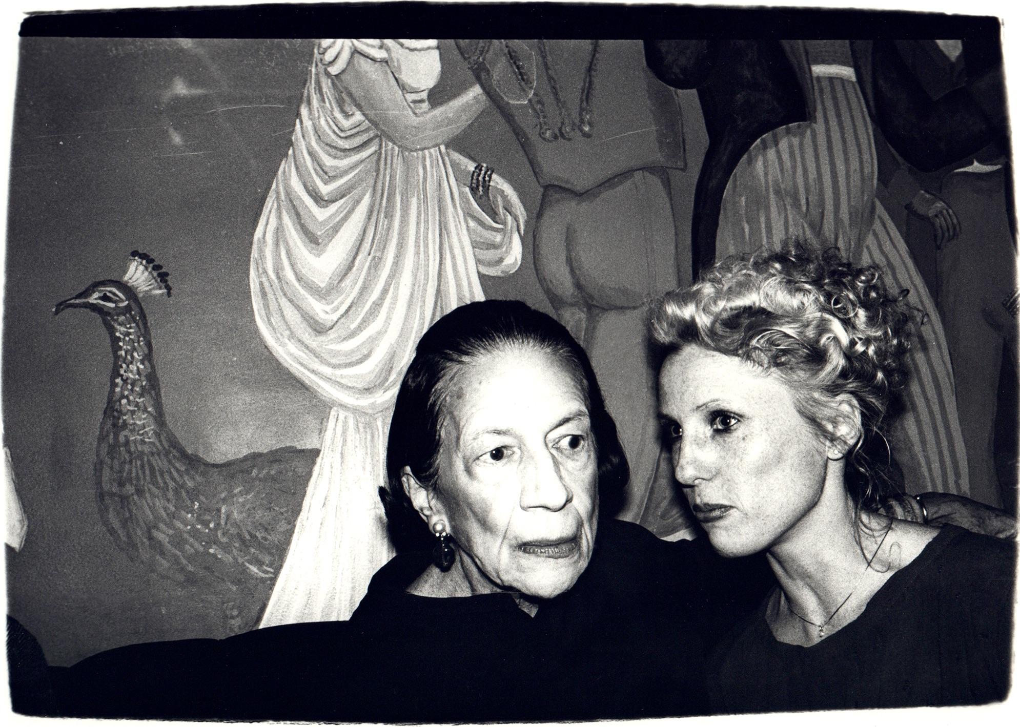 Andy Warhol Black and White Photograph - Diana Vreeland and Tinkerbelle