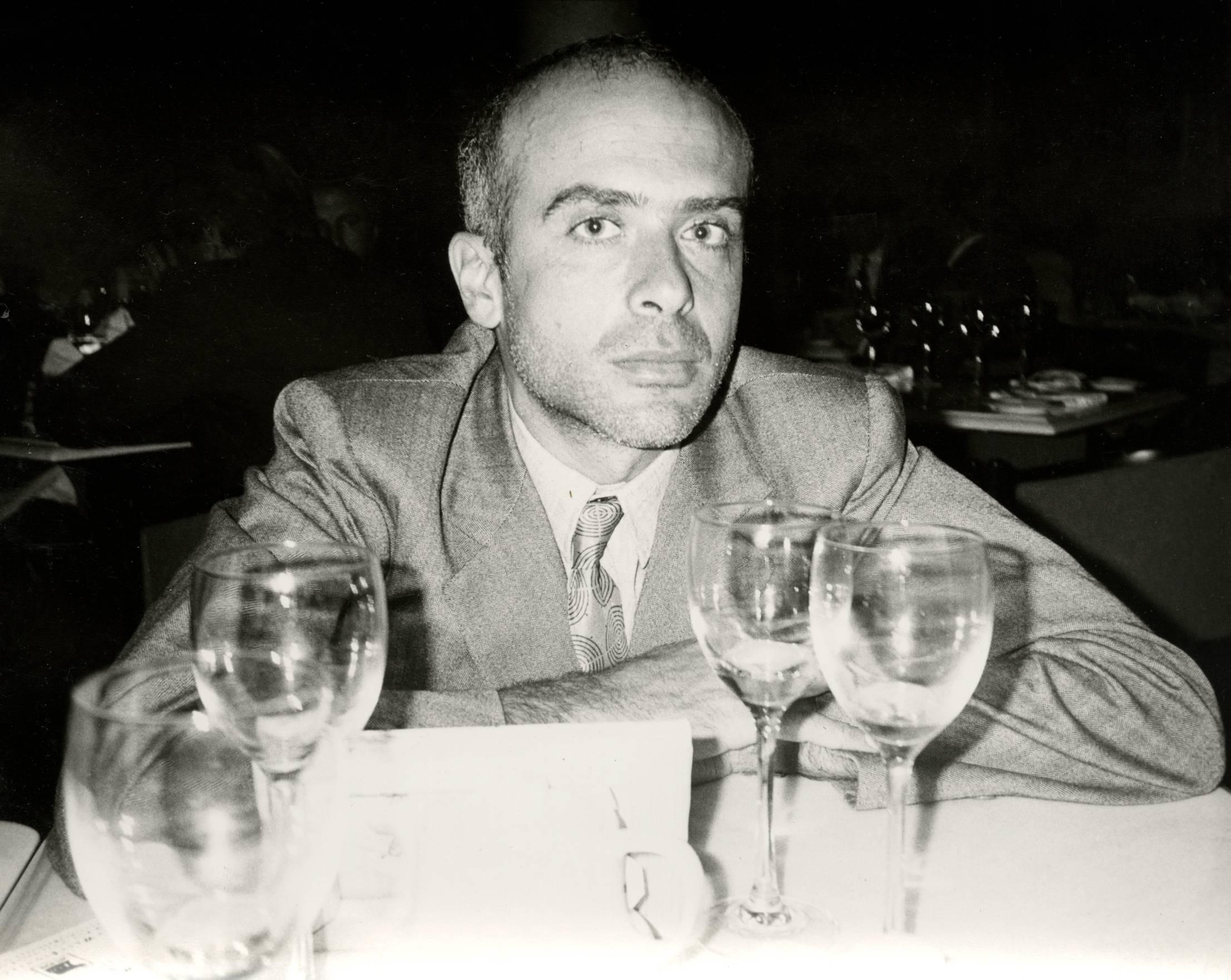 Andy Warhol Black and White Photograph - Francesco Clemente at Cafe Roma