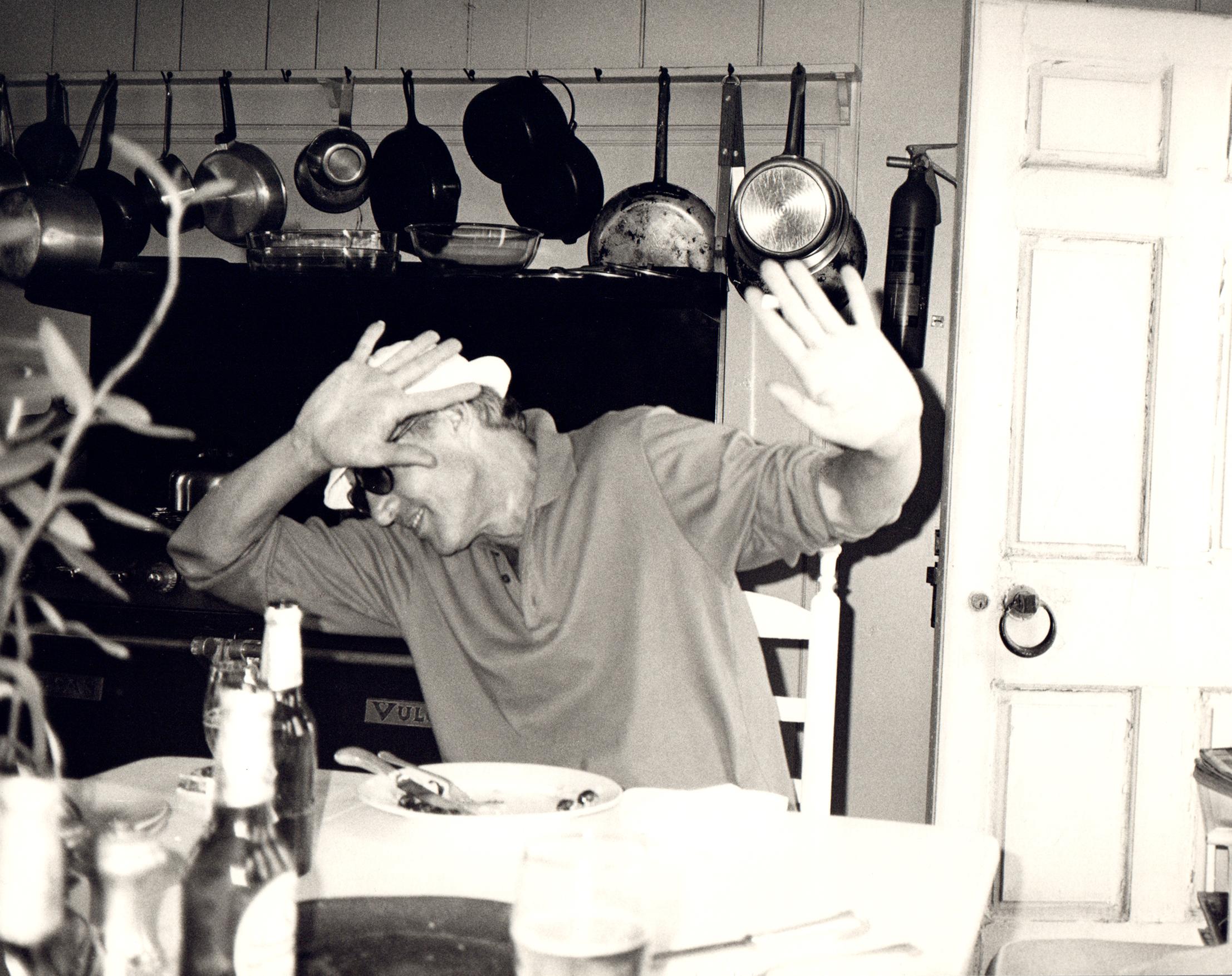 Andy Warhol Portrait Photograph - Photograph of Halston in kitchen