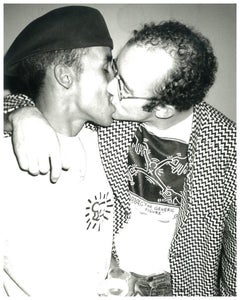 Andy Warhol, Photograph of Keith Haring Kissing Juan Rivera, 1986