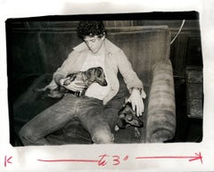 Vintage Andy Warhol, Photograph of Lou Reed with Dachshunds Archie and Amos circa 1976