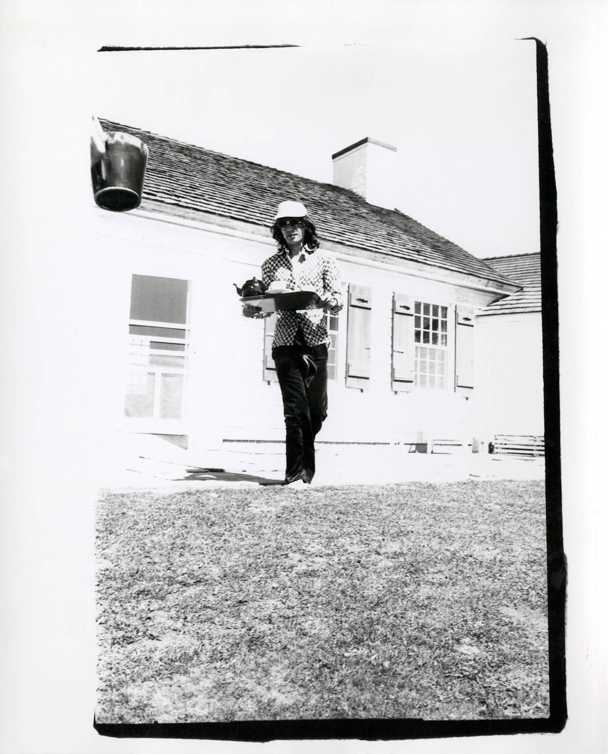 Andy Warhol Portrait Photograph - Mick Jagger (serving tea in Montauk)