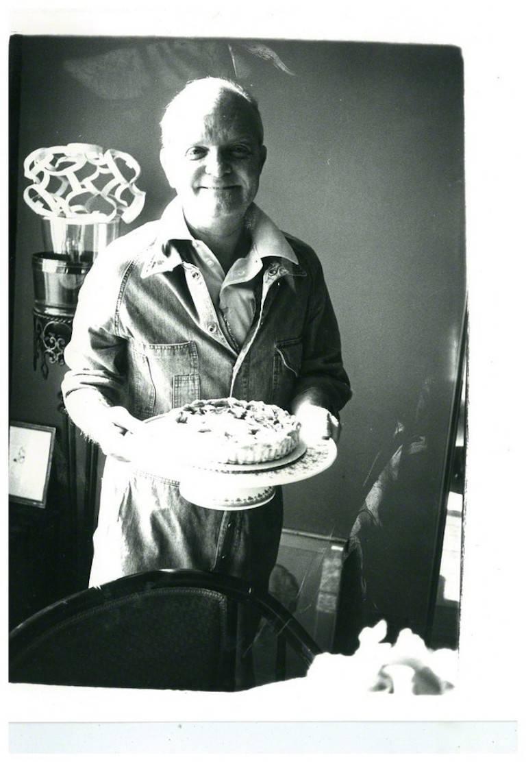 Andy Warhol Black and White Photograph - Truman Capote (with the birthday cake "he made")