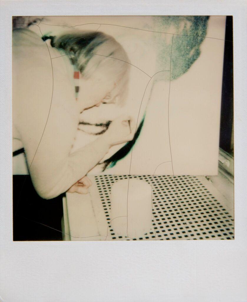 Polaroid Photograph of Andy Warhol Painting