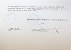 Andy Warhol, Polaroid Photograph of Helmut Berger, 1973