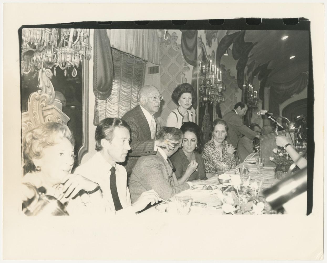Andy Warhol Portrait Photograph - Anti-Defamation League Dinner with Halston & Elizabeth Taylor