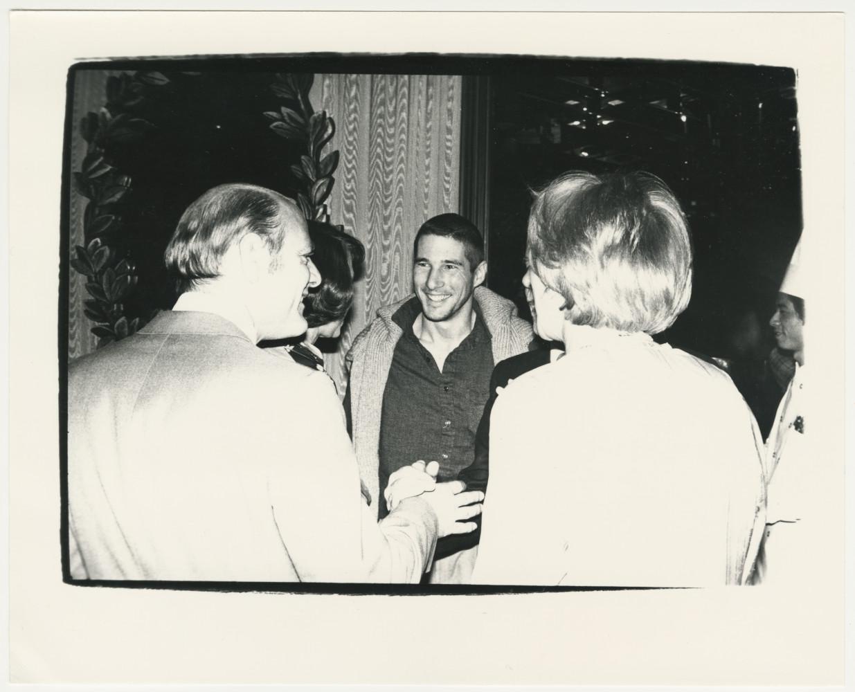 Andy Warhol Black and White Photograph - Barry Diller, Richard Gere and Guest