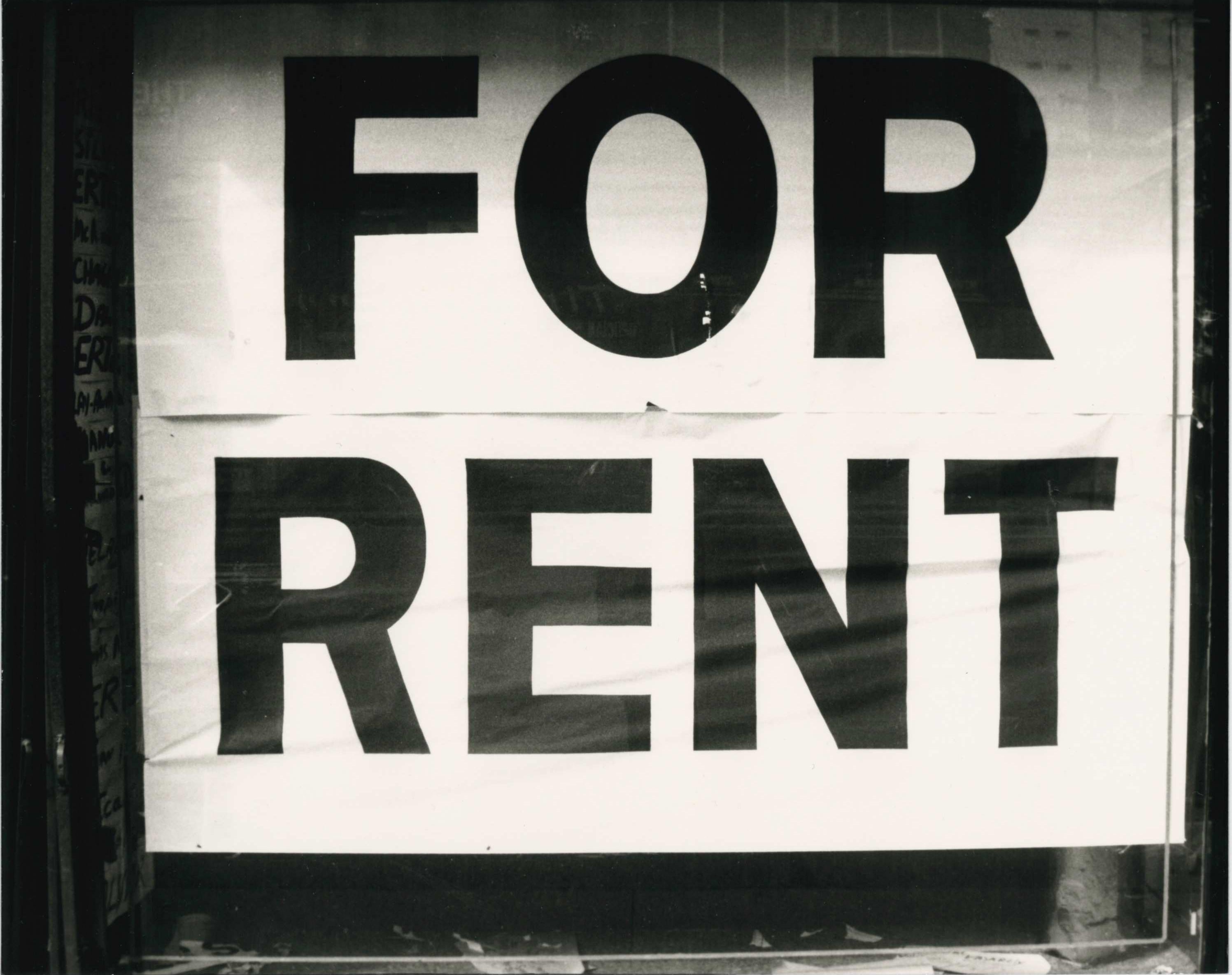 Andy Warhol Black and White Photograph - For Rent Sign