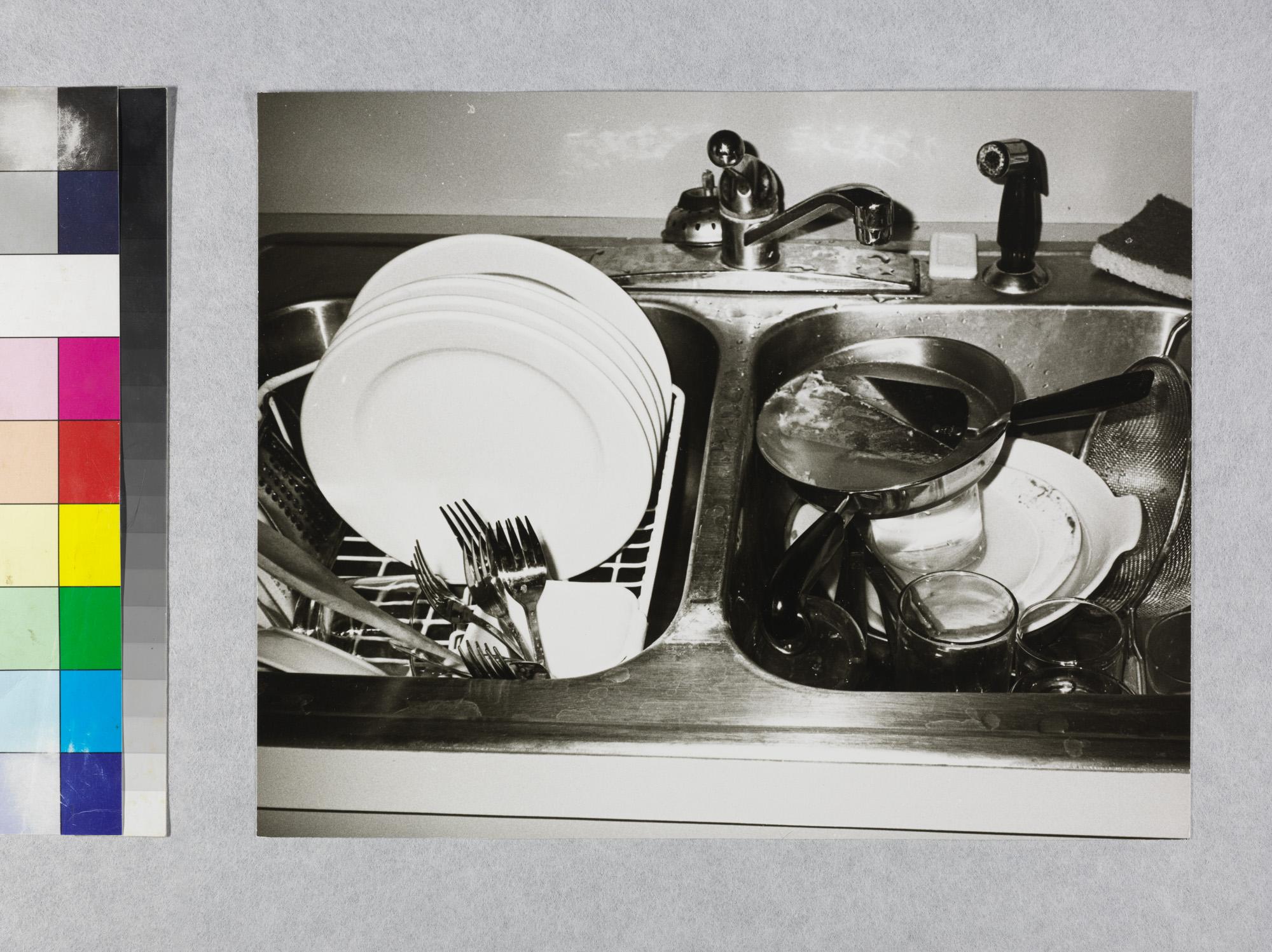 Gelatin silver print of Dishes in Kitchen Sink by Andy Warhol For Sale 1