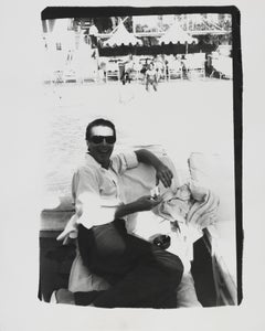 Gelatin silver print of Halston Poolside at The Beverly Hills Hotel by Andy Warh
