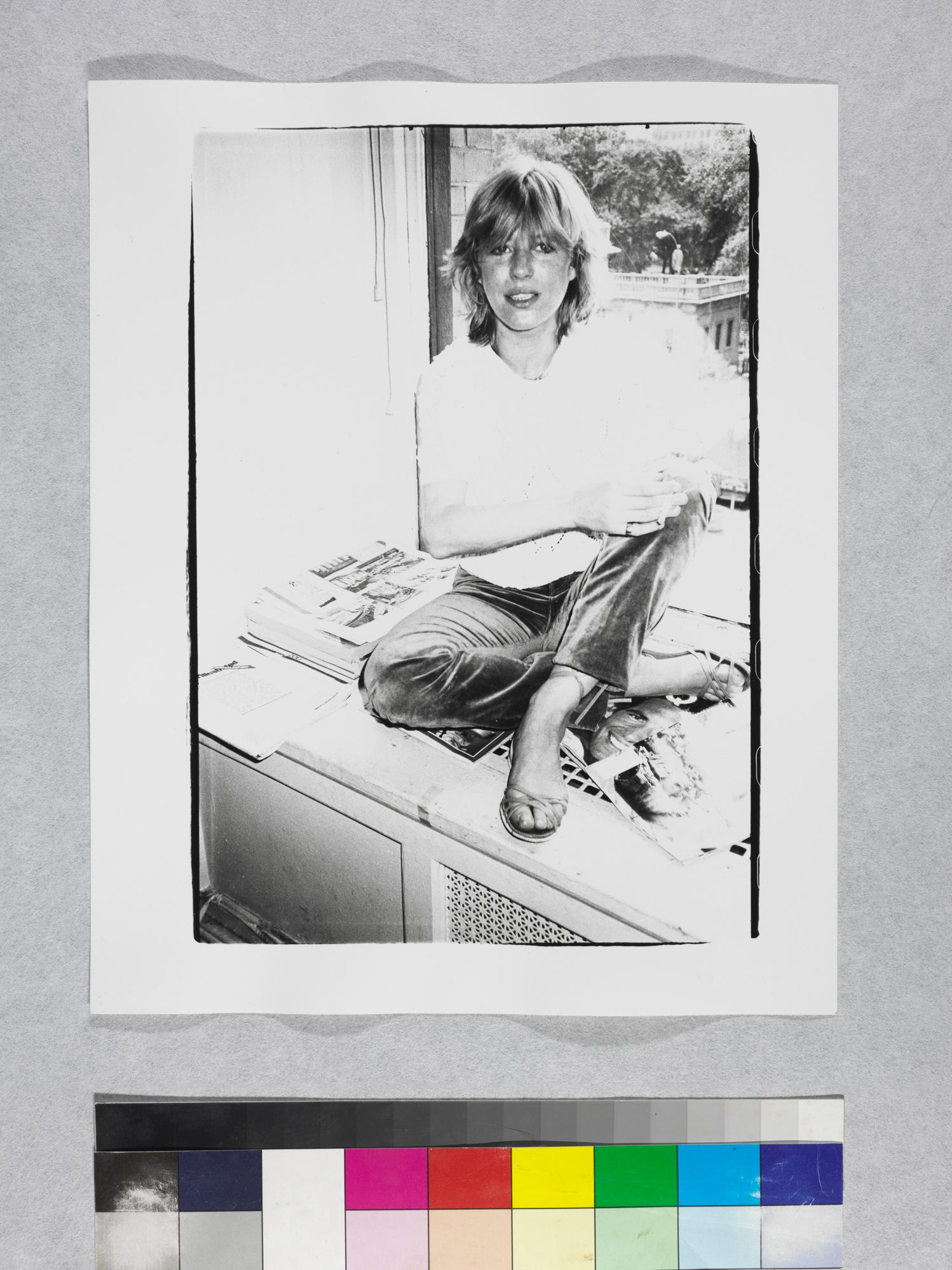 Gelatin silver print of Marianne Faithful Sitting in Window by Andy Warhol For Sale 2