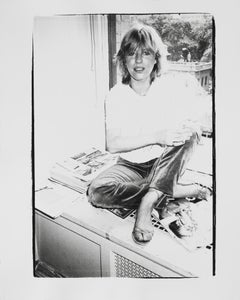 Gelatin silver print of Marianne Faithful Sitting in Window by Andy Warhol