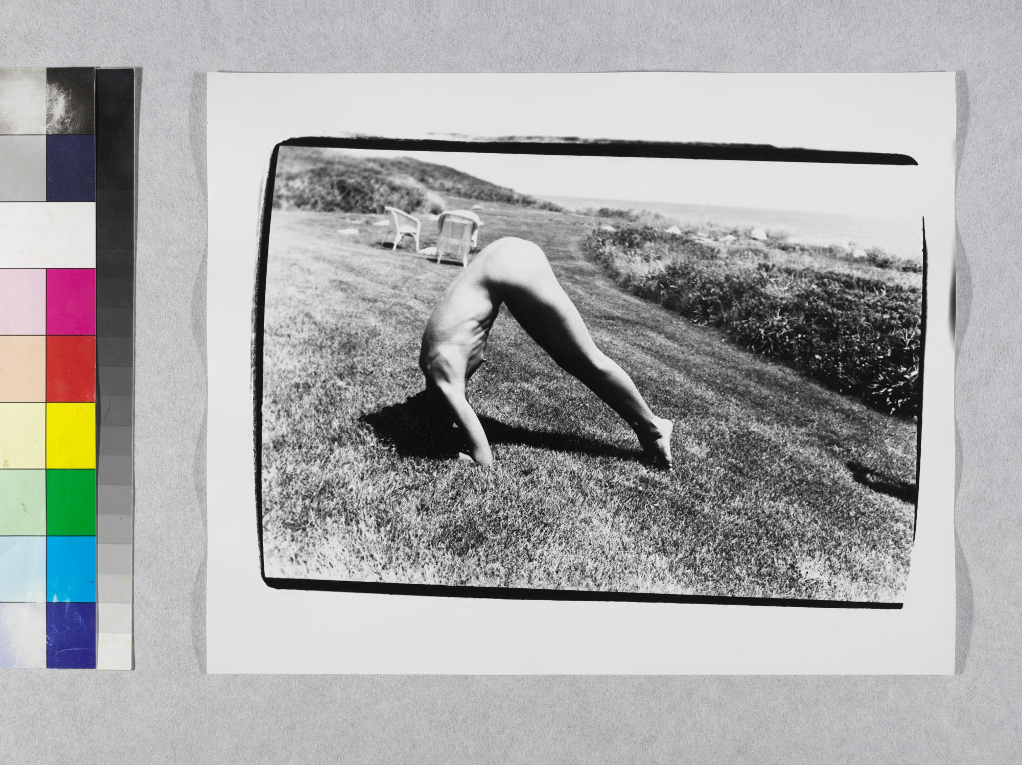 Gelatin silver print of Pat Cleveland Doing Handstand in Montauk by Andy Warhol For Sale 2