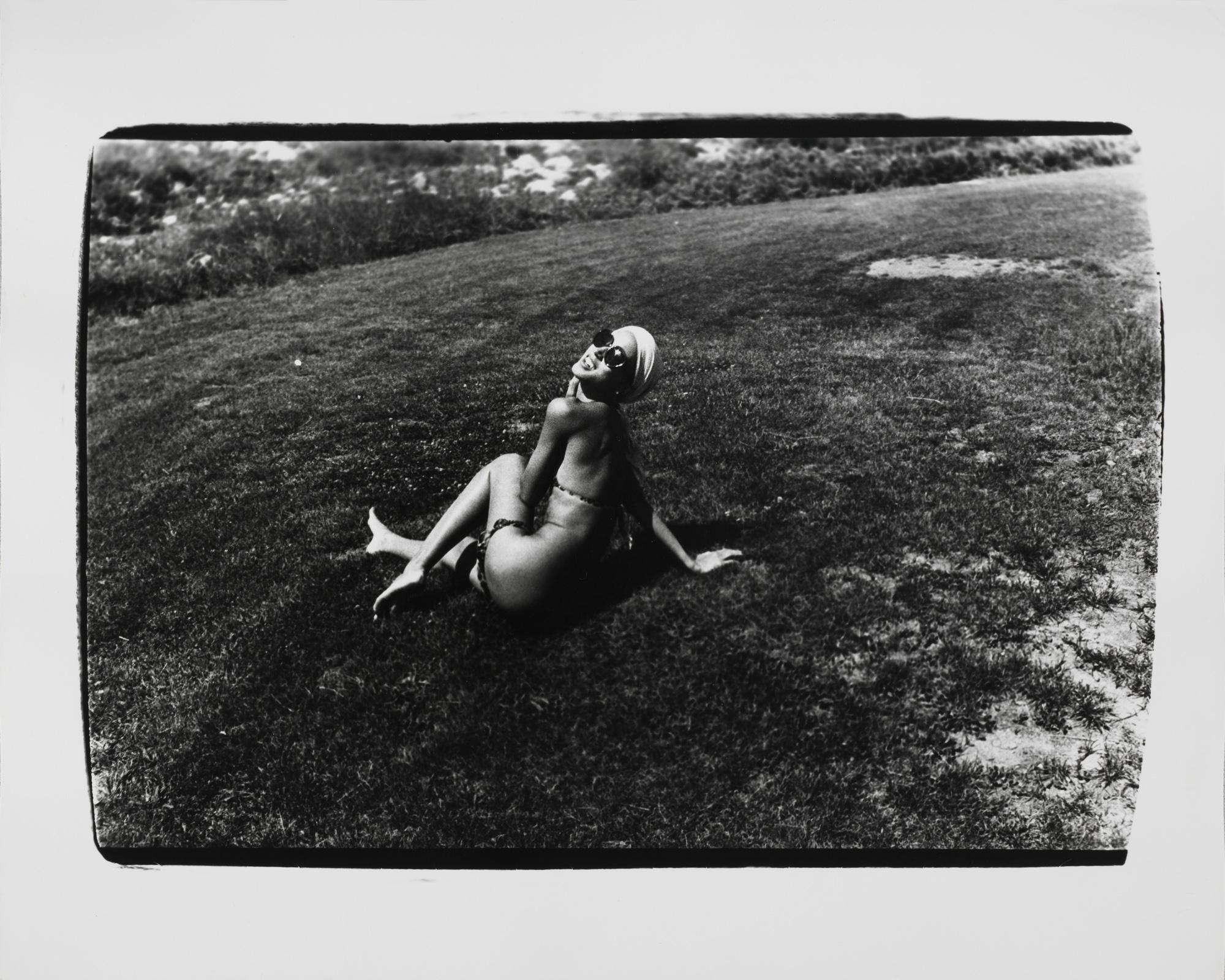 Gelatin silver print of Pat Cleveland on Lawn in Montauk by Andy Warhol