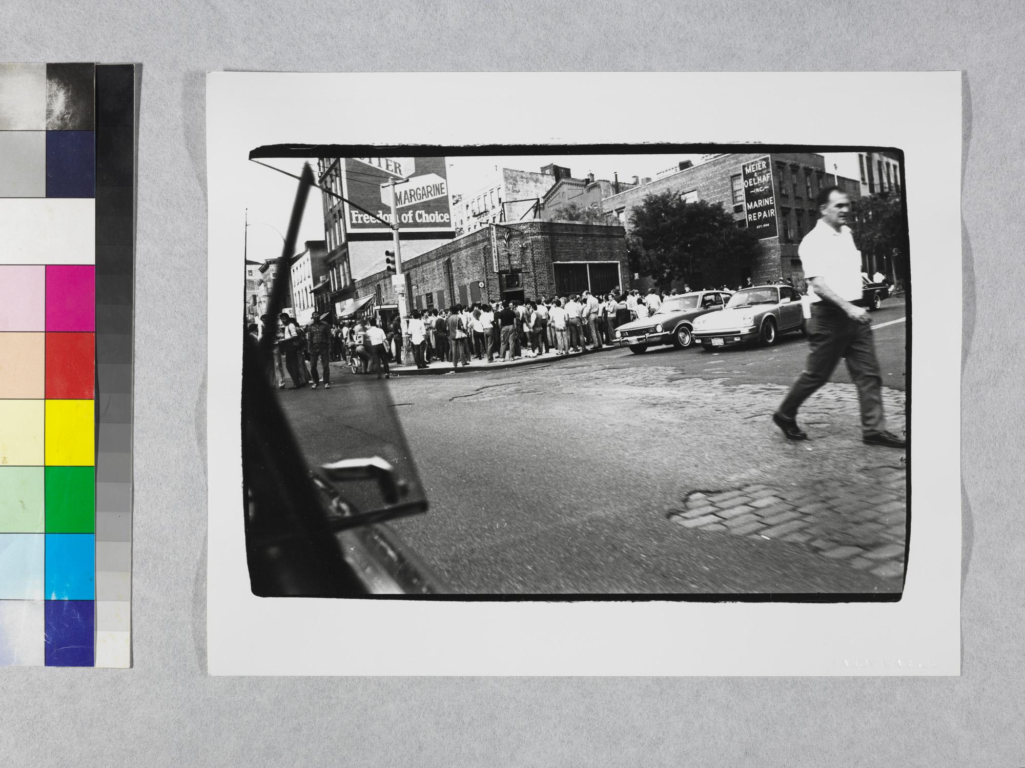 Gelatin silver print of People on the Street at Ramrod Bar in NYC by Andy Warhol For Sale 2