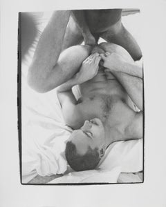 Vintage Gelatin silver print of Victor Hugo and Male Model by Andy Warhol