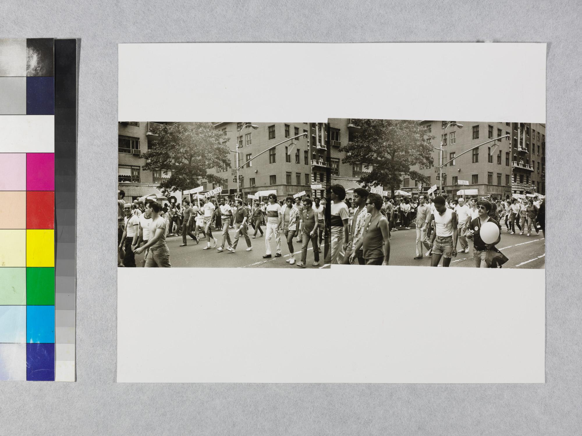 Gelatin silver print with two images from Gay Pride Parade by Andy Warhol For Sale 2