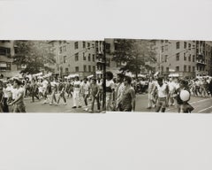 Impression gélatine argentique avec deux images de la parade Gay Pride d'Andy Warhol