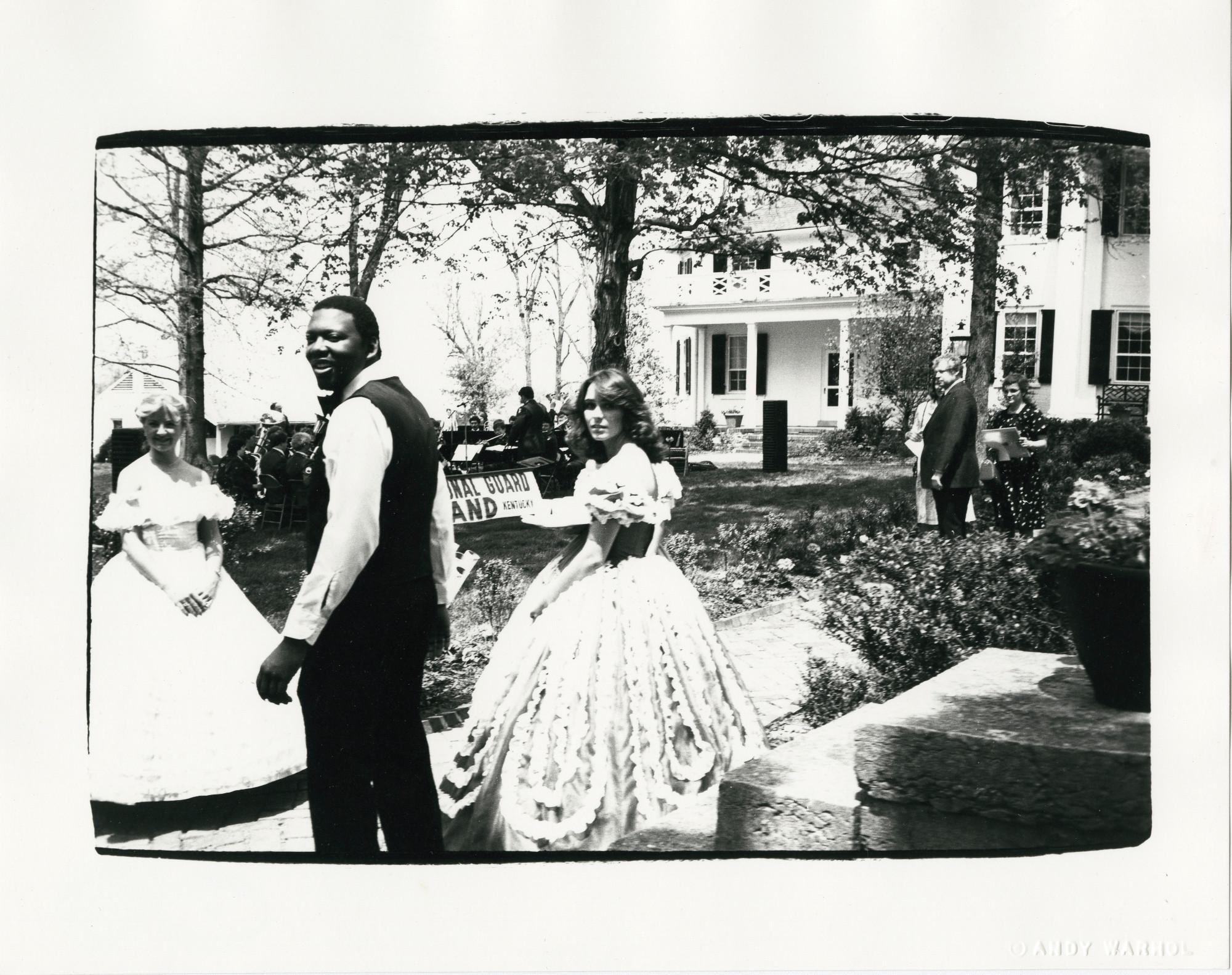 Andy Warhol Black and White Photograph - Guests at Kentucky Party